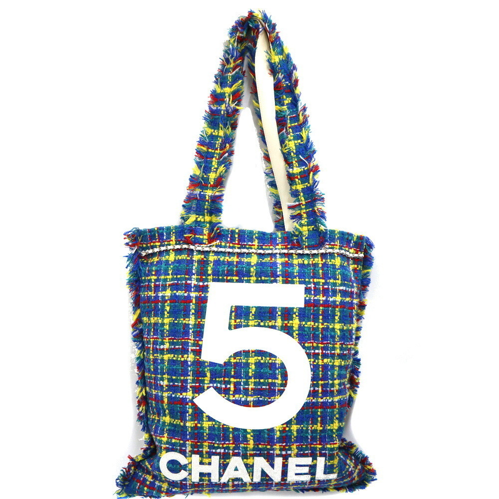 Chanel tweed tote bag